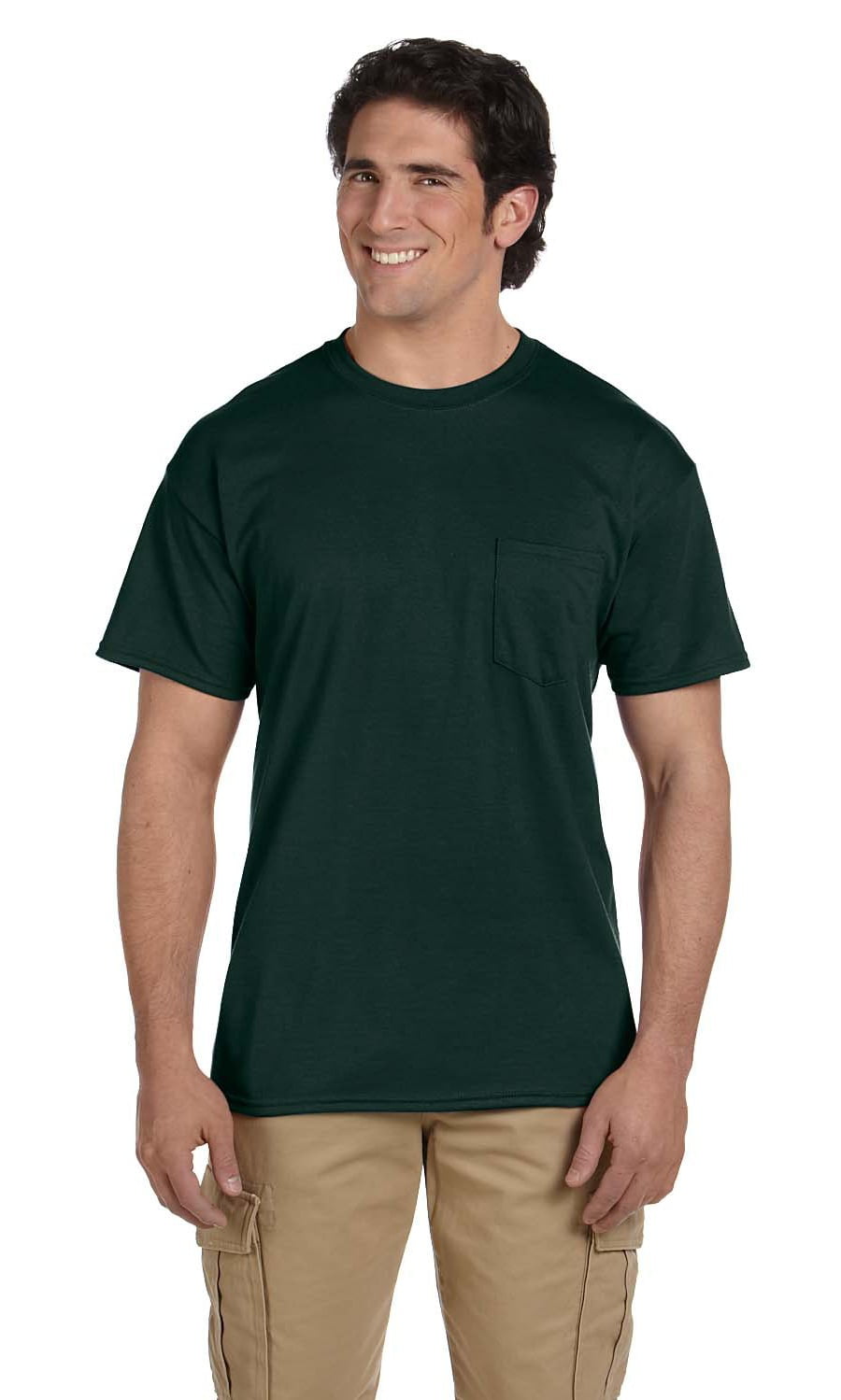 The Gildan Adult DryBlend 56 oz, 50/50 Pocket T-Shirt - FOREST GREEN ...