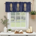 thumbnail image 3 of Pineapple Summer Fruit Window Valance Curtain Yellow Blue Texture Rod Pocket Short Curtain for Living Room, Bedroom & Kitchen Window Decor 42x18in, 3 of 8
