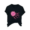 thumbnail image 2 of VKOYWKM Pink Ribbon Tee for Women Breast Cancer Tees Cancer Survivor Shirt Inspirational Crew Neck Short Sleeve Tops, 2 of 4