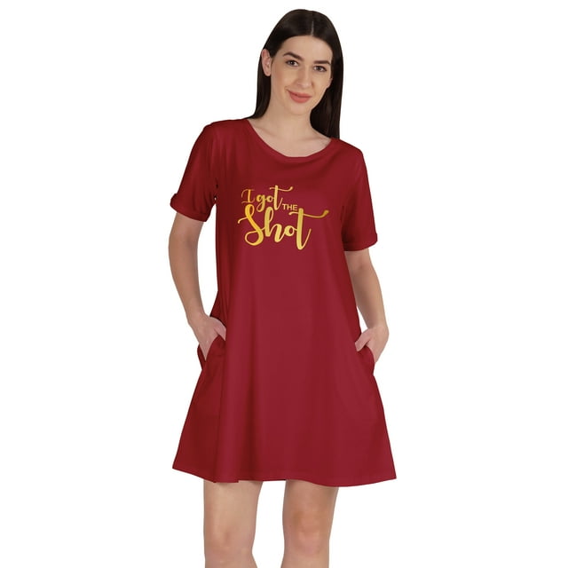 Inkmeso I Got The Shot Tunique Graphique T-Shirts Scoop Cou Robe Manches Courtes Tops