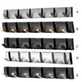 thumbnail image 4 of Colgador de puerta plegable con 6 ganchos, gancho de almacenamiento reutilizable sin perforaciones, soporte para albornoz de toalla de baño para Almacenamiento y organización del hogar Negro Plata Billuyoard HA063591-05B, 4 of 6