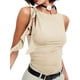 thumbnail image 1 of Txlixc Chaleco plisado femenino txlixc, blusa sólida de cuello redondo sin mangas anudada Txlixc moda, 1 of 5