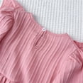 thumbnail image 4 of HAiming Toddler Baby Girl Summer Dresses Ruffled Long Sleeve Round Neck Zipper Dress Cotton Linen Retro Princess Dress, 4 of 7