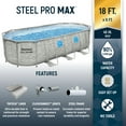 thumbnail image 3 of Bestway Power Steel Swim Vista 18' x 9' x 48" Above Ground Swimming Pool Set, 3 of 13