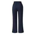 thumbnail image 5 of Womens Casual Pants Wide Leg Pants Women's Casual Pants Solid Color Strapped Pockets Loose Wide Leg Linen Trousers for Everyday Wear, 5 of 5