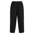 thumbnail image 5 of ClodeEU Women's Waffle Knit High Waisted Pants with Pockets ,Casual Loose Cropped Trousers ,Women's Plus L, 5 of 6