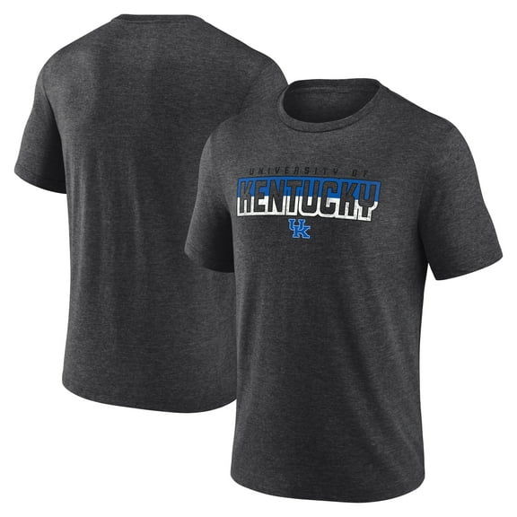 Men's Charcoal Kentucky Wildcats Split Knockout Tri-Blend T-Shirt