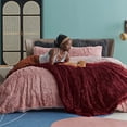 thumbnail image 3 of Soft Burgundy Red Twin Blanket for Bed, Fluffy Fuzzy Blankets Twin Size for Couch, Sofa, Cozy Plush Sherpa Fleece Faux Fur Blanket, Thick Warm Christmas Blanket Gifts for Women, Men, 60x80, 3 of 15