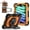 Black Orange, variant on Heavy Duty Shockproof Hard Tablet Case for iPad Mini 8.3" (A17 Pro/6th Generation), 3 Layers Rugged Case with Rotatable Kickstand/Handle/Pen Holder/Shoulder Strap, Blue Black