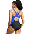 thumbnail image 3 of Beautyin Womens Sports Swimwear One Piece Athletic Swimsuit Color Block Racerback Slimming Lap Bathing Suit, 3 of 7