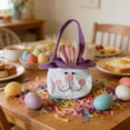 thumbnail image 5 of DefiDgd Easter Canvas Bunny Candy Bucket with Handles,Reusable Egg Hunting Treat Candy Goody Tote Bags for Party Game Favor Gifts Wrapping Supplies(Purple), 5 of 6