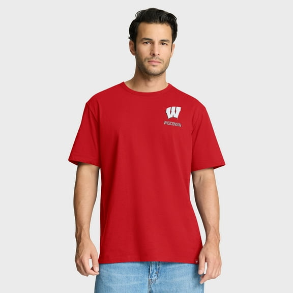 Men's Fanatics Red Wisconsin Badgers Quad Legacy T-Shirt