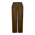 thumbnail image 2 of Juslio Womens Pants with Pockets Loose Corduroy Casual Comfortable Elastic Waist Wide-Leg Pants, 2 of 9