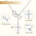 thumbnail image 5 of VNOX 925 Sterling Silver Infinity Cross Necklace 18K White Gold Plated Small Danity Cross Necklace Confirmation Baptism Easter Religious Christian Gifts for Women Mom Sister Daughter Friend Niece, 5 of 8