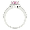 thumbnail image 4 of 1.49 ct Heart Cut Simulated Pink Diamond Halo Engagement Ring for Women in 14K White Gold, 4 of 5