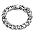 thumbnail image 2 of EOEMY Men Chain 13mm Stainless Steel Bracelet Silver Curb Cuban Link Bangle Wristband-Default, 2 of 4