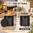 thumbnail image 3 of 30" Propane Fire Pit Table, SHINPT 50000 BTU Outdoor Fire Pit with Lid and Lava Rock, Outdoor Fire Table for Backyard, Garden, Gas Fire Pit for Outside, Patio, Add Ambience to Gatherings, 3 of 9