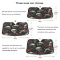 thumbnail image 5 of WOBOGO Skull Red Roses Pattern Car Windshield Sunshades Autopilot Lightweight Accordion Sun Visor 55×27.6in, 5 of 8