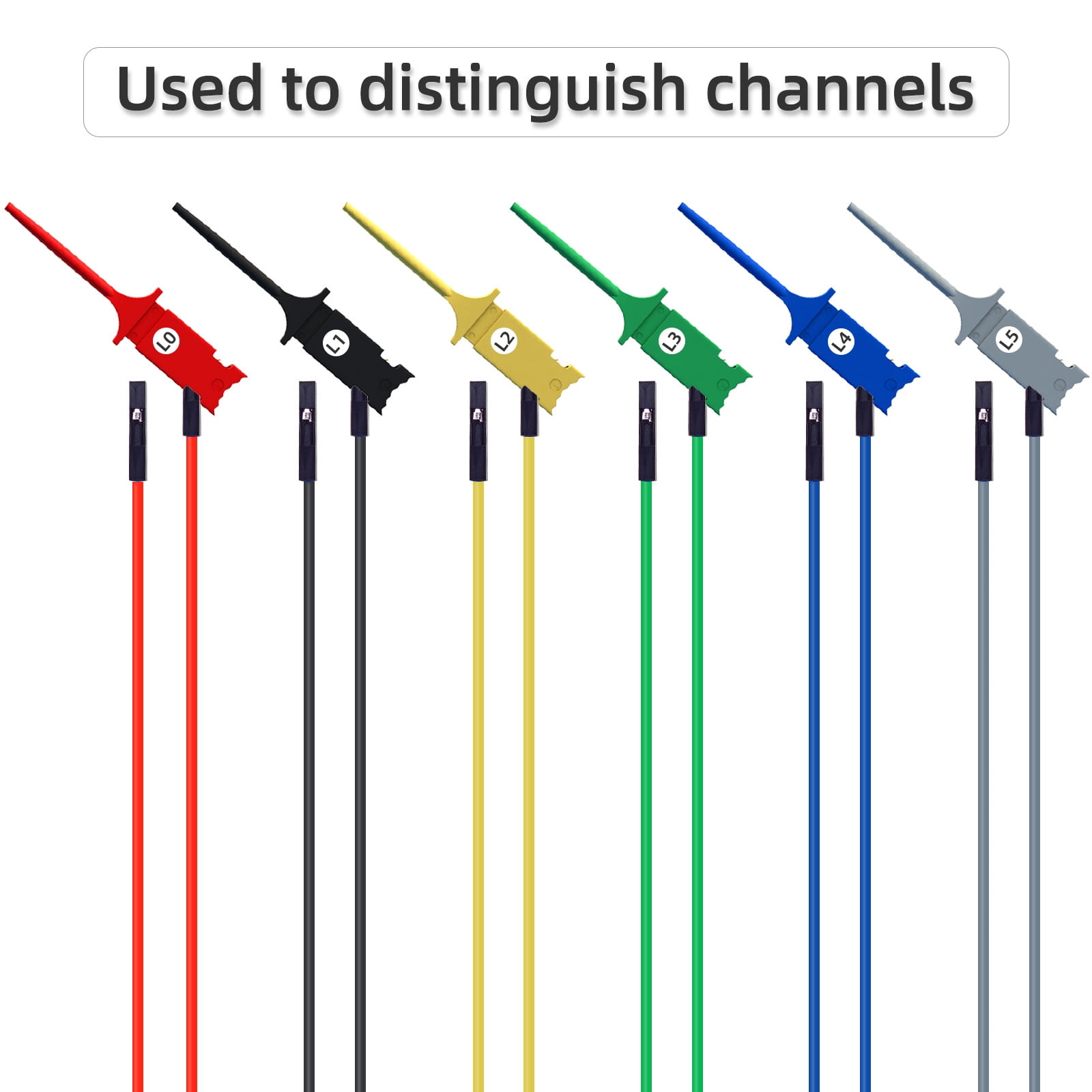 ELECTCHN SMD IC Test Hook Clips 12PCS with Silicone Jumper Wires Test Leads Kit for Electrical Testing 6 Colors
