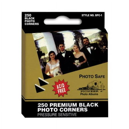 JAM Paper Photo Corners and Squares, Black, 250/pack