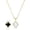 Black + white, variant on Lady's four-leaf clover necklace, 18K gold-plated four-leaf clover double-sided lucky pendant, cubic zirconia, fashionable and high-end collarbone chain, birthday gift