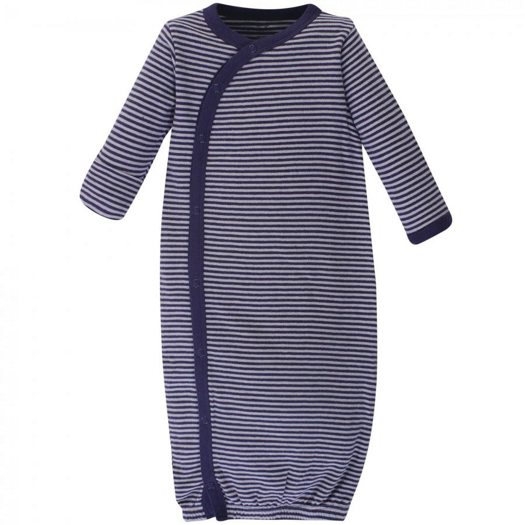 Touched by Nature Baby Boy Organic Cotton Side-Closure Snap Long-Sleeve Gowns 3pk, Constellation, Preemie