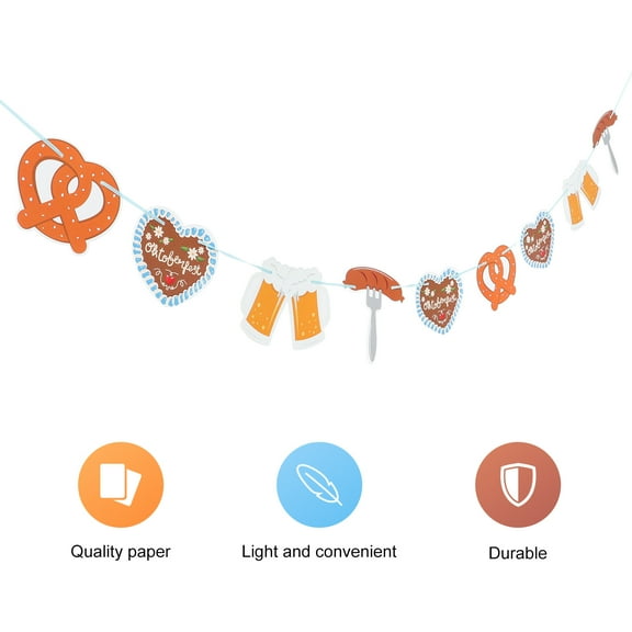 Baluue Oktoberfest Decoration Banner Paper Photo Prop Adults Oktoberfest Celebration 1 Set