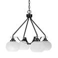 thumbnail image 1 of Toltec Lighting 2604-MB-212 Odyssey 4 Light Chandelier In Matte Black Finish With 7 White Muslin Glass, 1 of 1