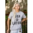 thumbnail image 3 of Funny Beach Lover Sea You Ocean Vibes Plus Size Crewneck Graphic Tee Shirt Brisco Brands 2X, 3 of 5