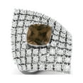 thumbnail image 2 of 3.74 Ctw Cushion Smoky Quartz 925 Sterling Silver Cocktail Long Finger Valentines Day Gifts Ring, 2 of 3
