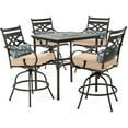 thumbnail image 4 of Hanover Montclair 5-Piece Patio Set in Tan with 4 Chairs and a 33-in. Counter-Height Dining Table, 4 of 19