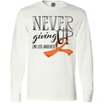 thumbnail image 3 of Inktastic Never Giving Up Limb Loss Awareness Orange Ribbon Long Sleeve T-Shirt, 3 of 5