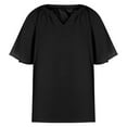 thumbnail image 5 of Womens Loose Fit Summer T Shirts V Neck Short Sleeve Tees Flowy Dressy Casual Blouses Oversized Plain T Shirts (XX-Large, Black), 5 of 5
