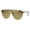 Gold Brown, variant on Unisex Robotic Asymetrical Bridge Line Shield Flat Top Racer Sunglasses Gold Black