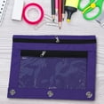 thumbnail image 5 of 3-Ring Binder Pencil Case with Clear Window - Zippered Office Supply Organizer for Trapper Keepers Homework Station(Purple), 5 of 6