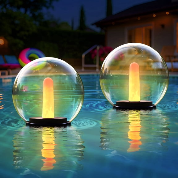 NiceBuy 2-Pack 5.9" Waterproof IP66 Solar Cordless Floating Pool Lights Ball with Automatic Light Sensor for Swimming Pool , Outdoor, Garden and Ponds