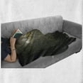 thumbnail image 6 of Grunge Soft Flannel Fleece Throw Blanket, Classic Chandelier in a Dark Gothic Wooden Room Vintage Style Room Picture, Cozy Plush for Indoor and Outdoor Use, 60" x 80", Grey and Yellow, by Ambesonne, 6 of 6