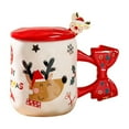 thumbnail image 2 of NWOKYZGH Christmas Mug Ceramic Merry Christmas Tree Mug with Spoon and Lid Festive Xmas Gift Cup for Hot Chocolate Coffee Eggnog, Microwave and Dishwasher Safe, 2 of 6