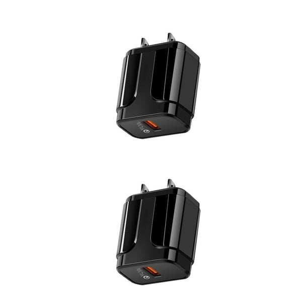 Matsuzay Cargador USB Enchufe de carga rápida profesional Cargadores de teléfono móvil ligeros 3A Enchufes de carga resistentes a caídas a Negro/enchufe de EE. UU. 2Conjunto