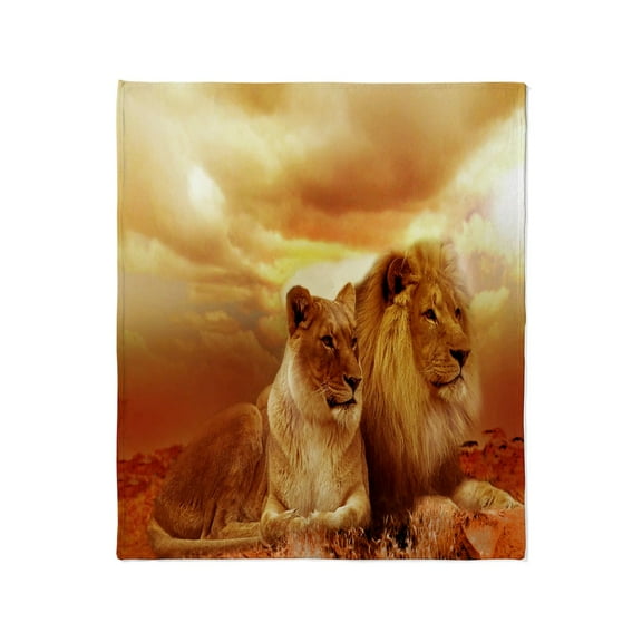 CafePress - Africa Lion And Lioness Throw Blanket - Soft Fleece Throw Blanket, 50"x60" for All Ages