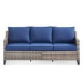 thumbnail image 6 of PPorfamilia Outdoor 3 Seater Sofa, Patio PE Rattan Deep Seat Couch with Navy Cushions, for Porch Balcony Backyard, 6 of 6