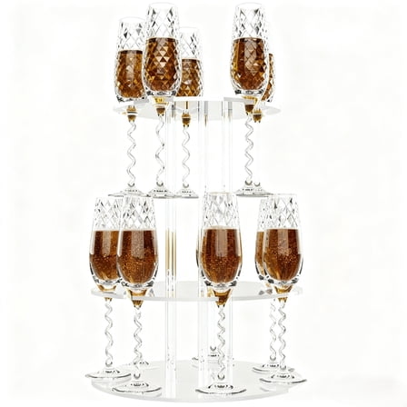 Acrylic FOR CHAMPAGNE Glass Holder Tower Cocktail Tree Stand for Party Wedding