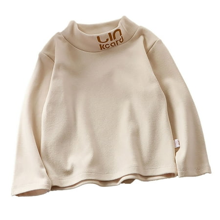 

WOYY Toddler Boys Long Sleeve T Shirt Stretch Warm T-Shirt High Neck Soft Undershirt