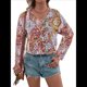 thumbnail image 1 of Blusas Casuales de Larga con Cuello en V y Estampado Bohemio para Mujer 5 Colores Mezclados XL, 1 of 7