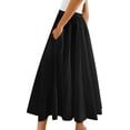thumbnail image 4 of High Elastic Waist Women Solid Color Long Swing Skirt with Pocket, 4 of 6