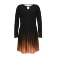 thumbnail image 3 of Fall Dresses for Women 2023 Fashion Floral Nocth O-Neck Long Sleeve Tunic Tshirt Dress for Women Swing Sun Dress Beach Swimsuit Cover Ups, Womens Midi Dresses, 3 of 4