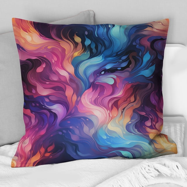 Designart "Cosmic Aura Camo" Abstract Throw Pillow - Modern Pillow For Couch - Insert And Pillows Covers For Bedroom Decor