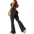 thumbnail image 1 of Monos acampanados de entrenamiento para mujer, sexys, sin espalda, ajustados, para gimnasio, yoga, con escote en V, Lizvette, 1 of 5