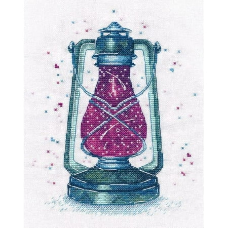 UPC: 4680021530487 | Counted Cross Stitch Kit Mysterious Light-1 1164 Needlework Blue Purple Embroidery By Oven Canvas Cotton