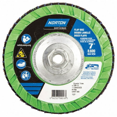 

Norton Abrasives Fiber Disc 7 in Dia 5/8in Arbor P80 Grit 66623399018